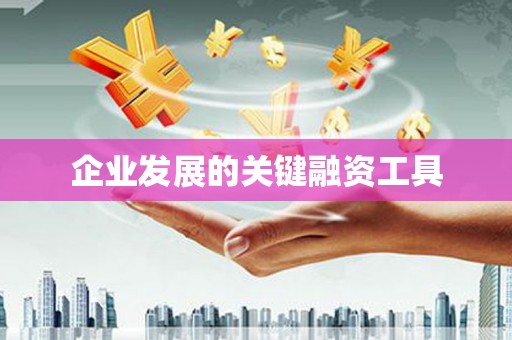 茂名企业发展的关键融资工具